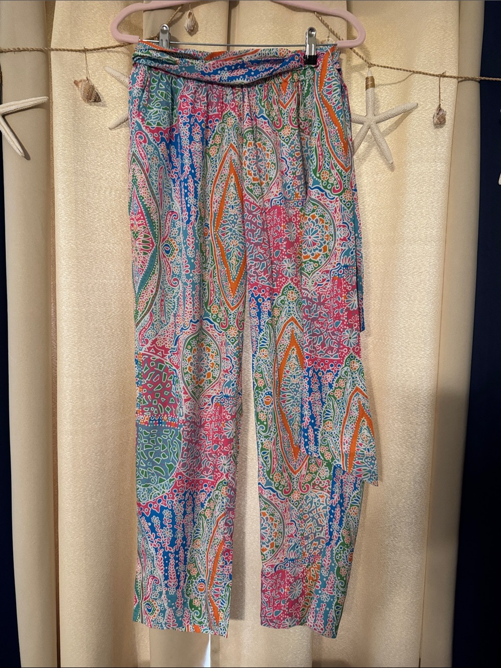 Gretchen Scott Womenโs Multicolor Paisley Pants